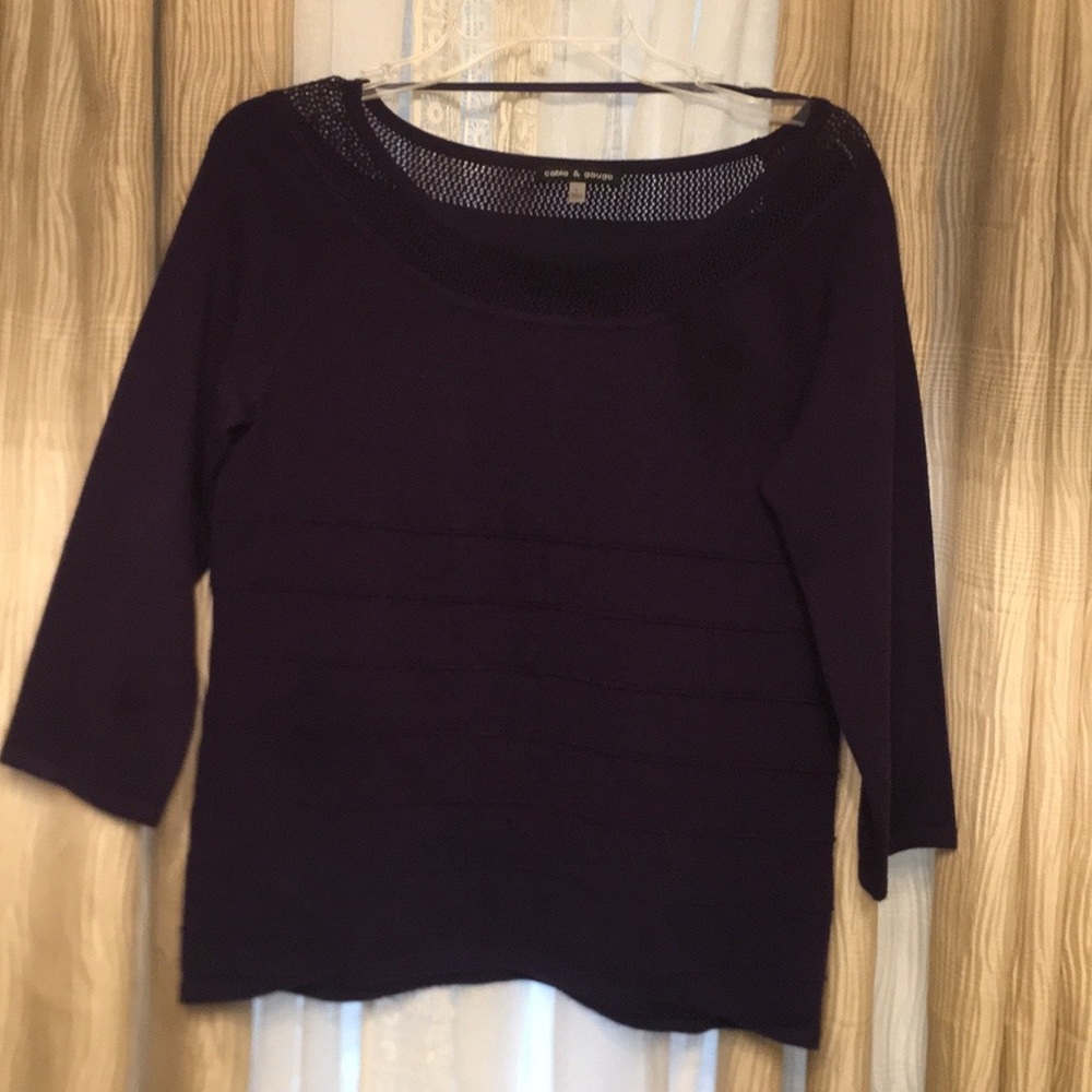 PURPLE LIGHT CABLE SWEATER
